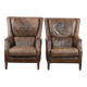 Very comfortable set of two vintage cowhide leather armchairs