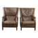 Very comfortable set of two vintage cowhide leather armchairs