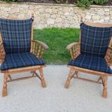 Pair of oak armchairs