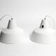 Two 50s metal enamel ceiling lamps by Axel Wedel Madsen for Louis Poulsen