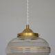 Suspension globe in frosted glass with golden edges