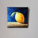 Oil painting on canvas still life lemon country decoration