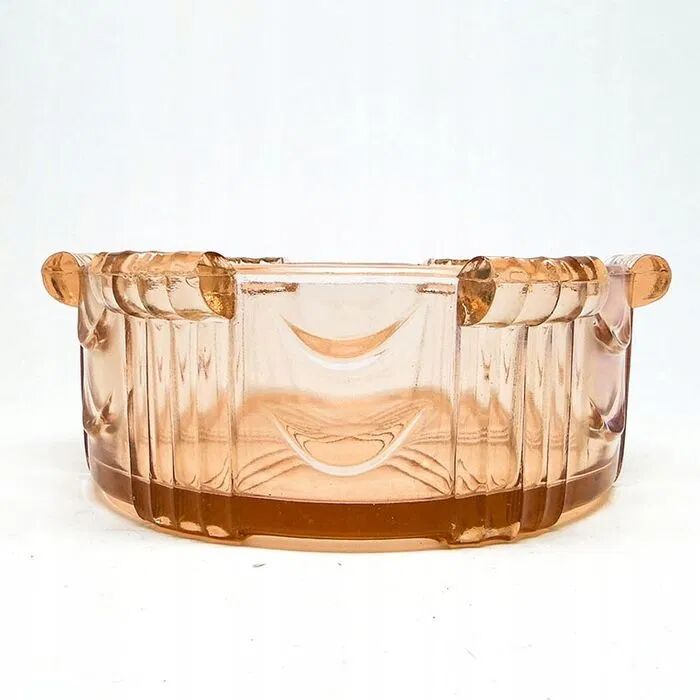 E1e art deco huta stoelzle pink bowl