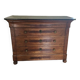 Chest of drawers in walnut and walnut veneer with black veined marble top