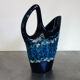 Blue vase fat lava Vallauris sea foam décor 70s