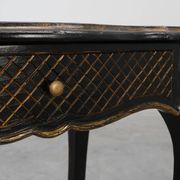 19th Century Black Wooden Side Table with Drawer, France