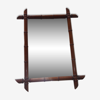 Large bamboo-style mirror 53x63cm