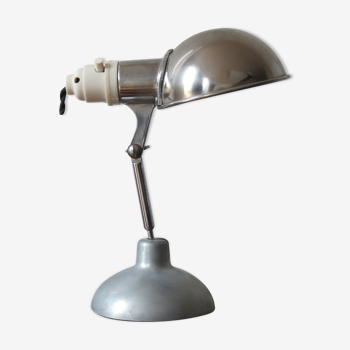 1950s industrial Metek travelling lamp aluminium folding lamp