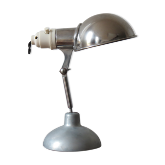 1950s industrial Metek travelling lamp aluminium folding lamp