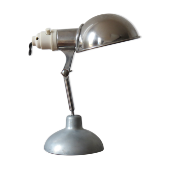Lampe de voyage industrielle Metek des années 1950 pliante en aluminium