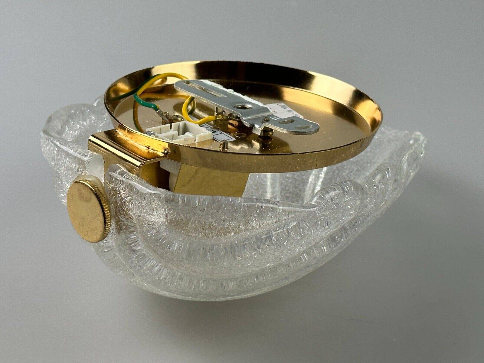 60s 70s Wall Sconce Wall Lamp Glass Brass Leaf Space Age Design
