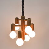 Wooden pendant lamp, 1970s
