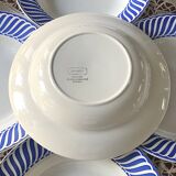 Vintage Digoin Sarreguemines Jacquot blue earthenware plate set 23 pieces