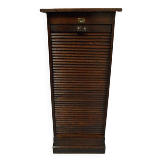 Antique oak filing cabinet with roller shutter