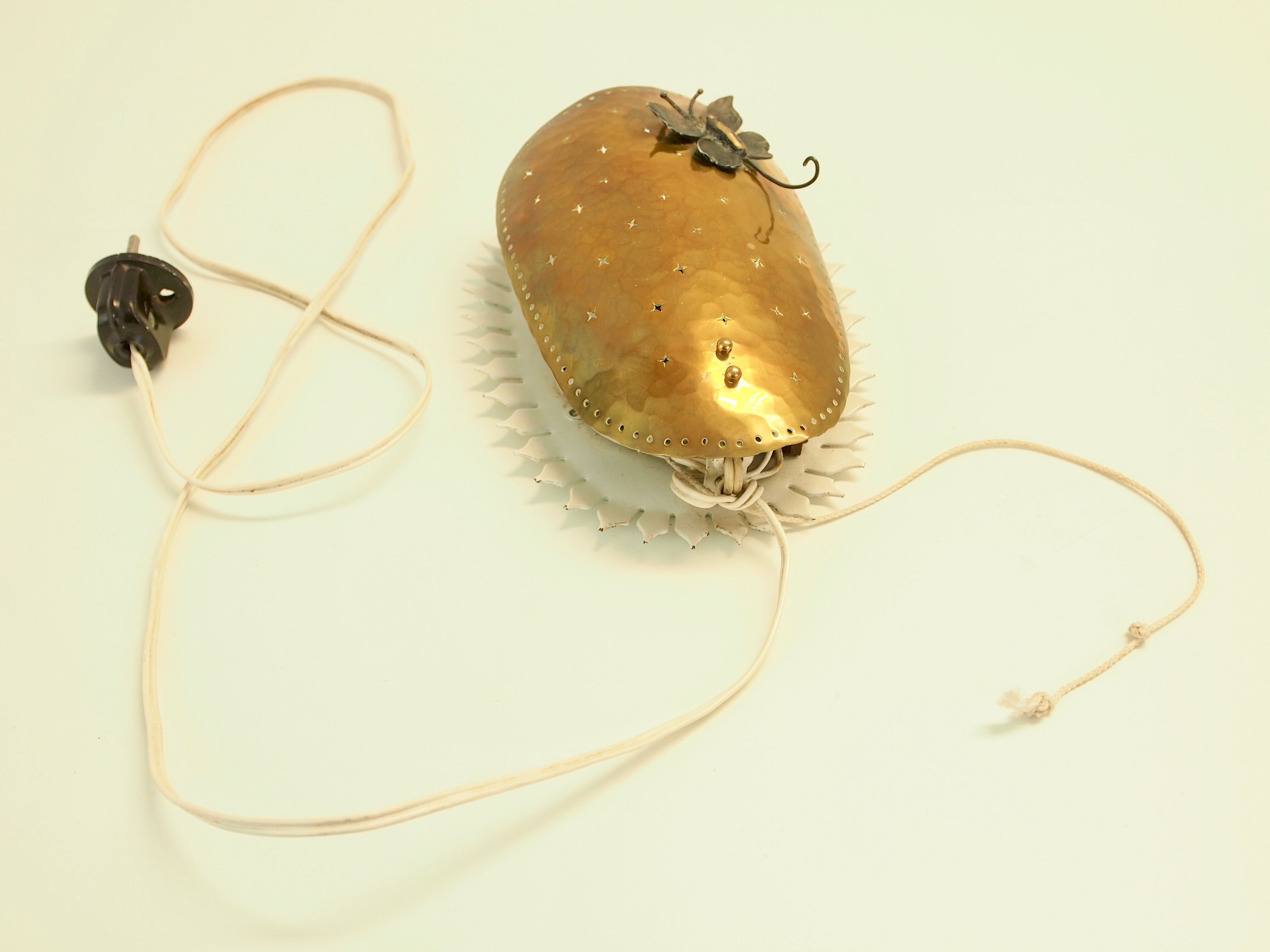 Vintage mid century brass sconce with butterfly