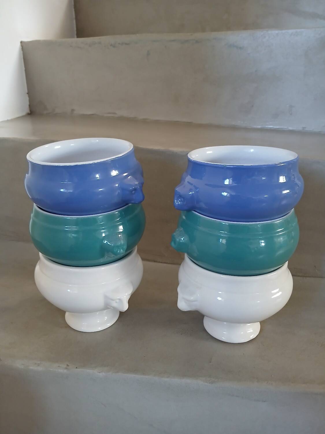 6 antique soup bowls