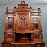 Collector's Louis XVI bookcase buffet in solid walnut circa 1850