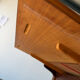 Rectangular extendable table in Scandinavian design made of solid teak.