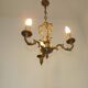 French Art Nouveau Bronze 3 Light Acanthus Detail Cage Candlestick 5476