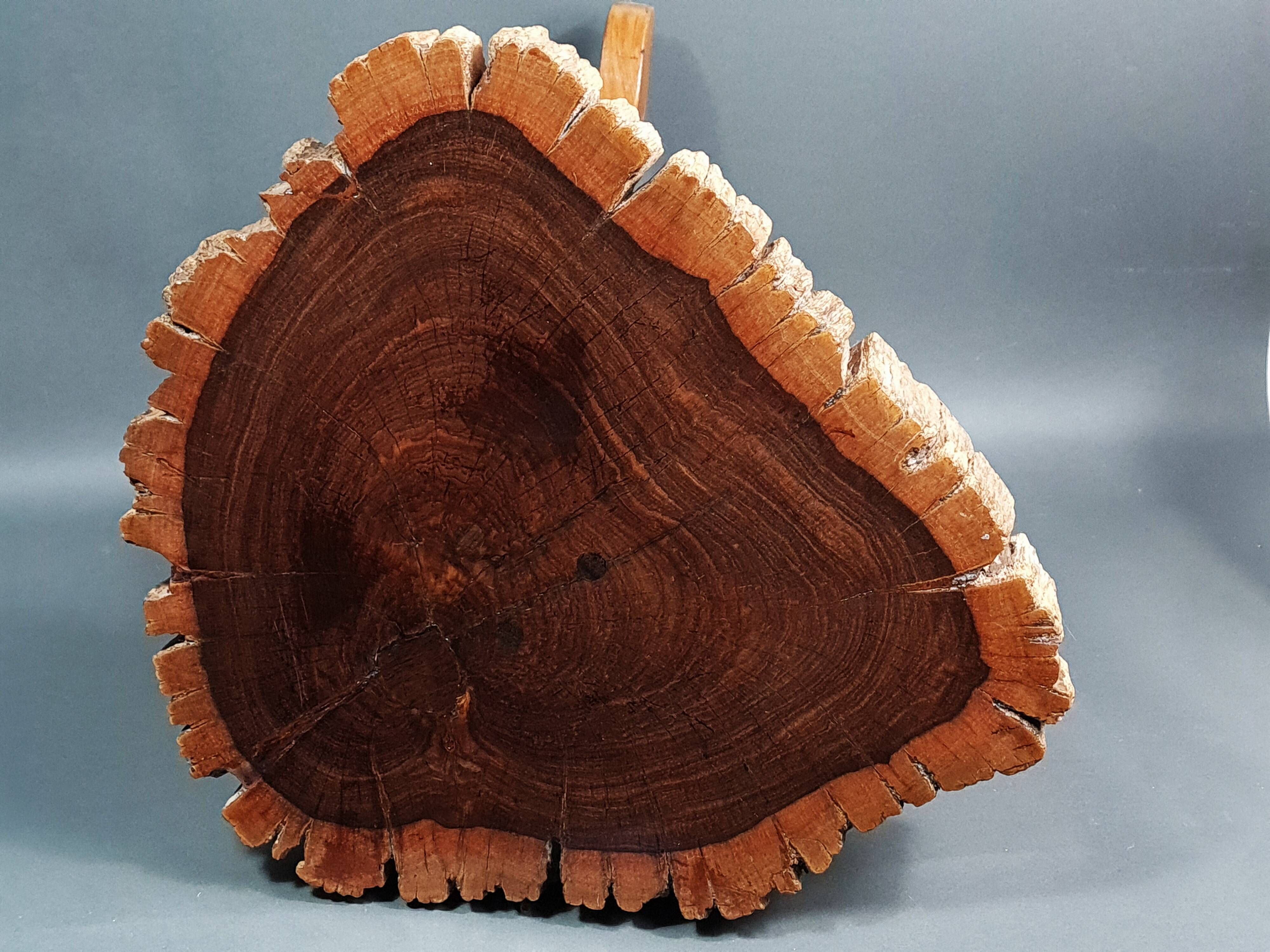 Brutalist teak stool or side table, 13 kg, 2 available D344 /1/