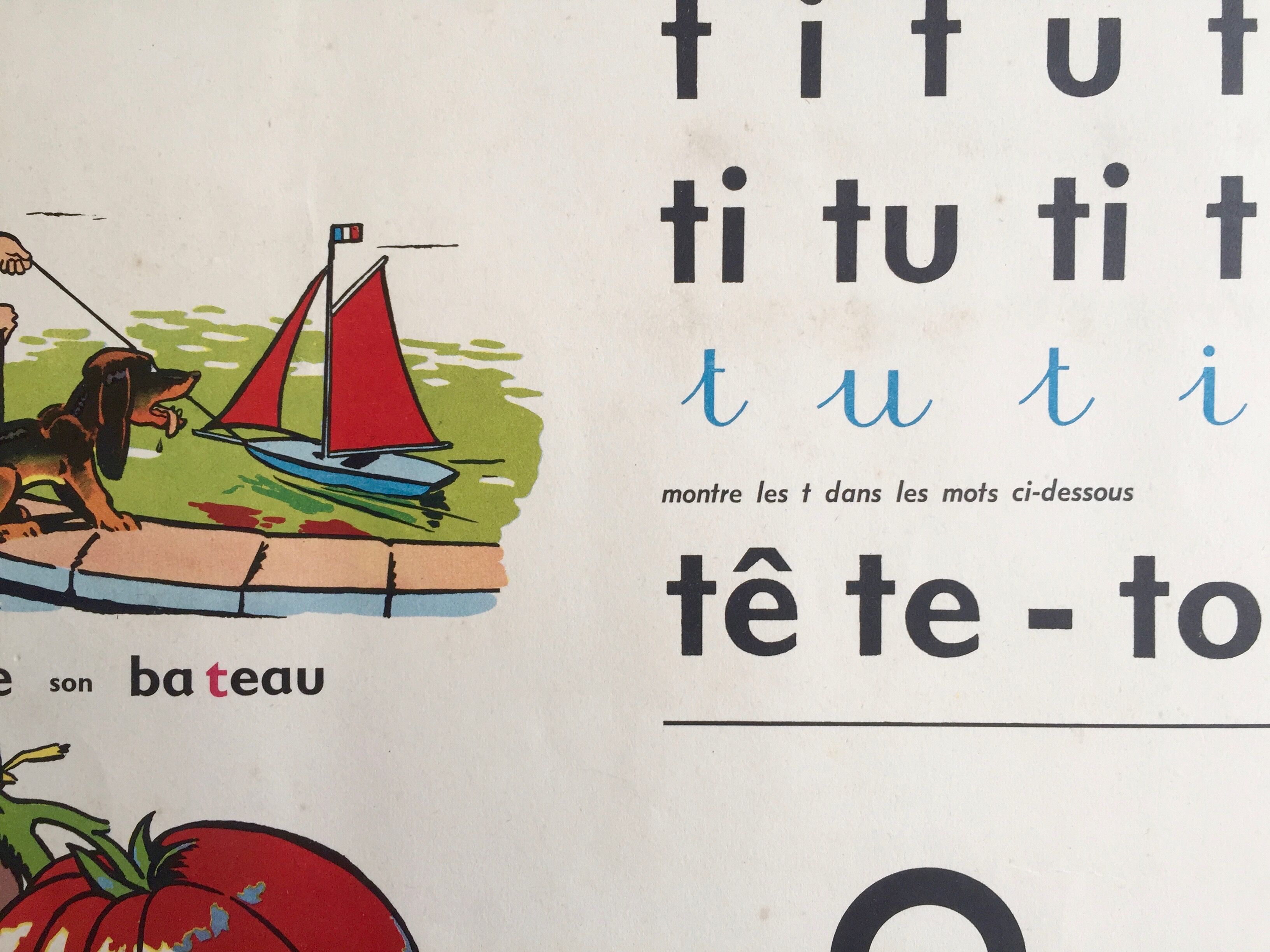 Affiche scolaire "t,ti,tu"