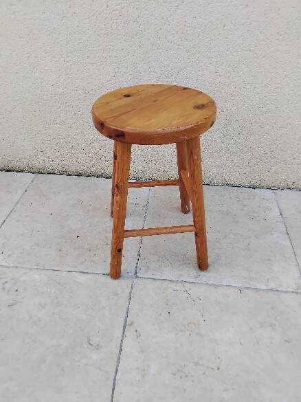 Vintage pine low stool
