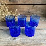 5 verres bullés vintage