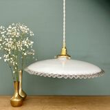 XXL vintage opaline lampshade pendant light