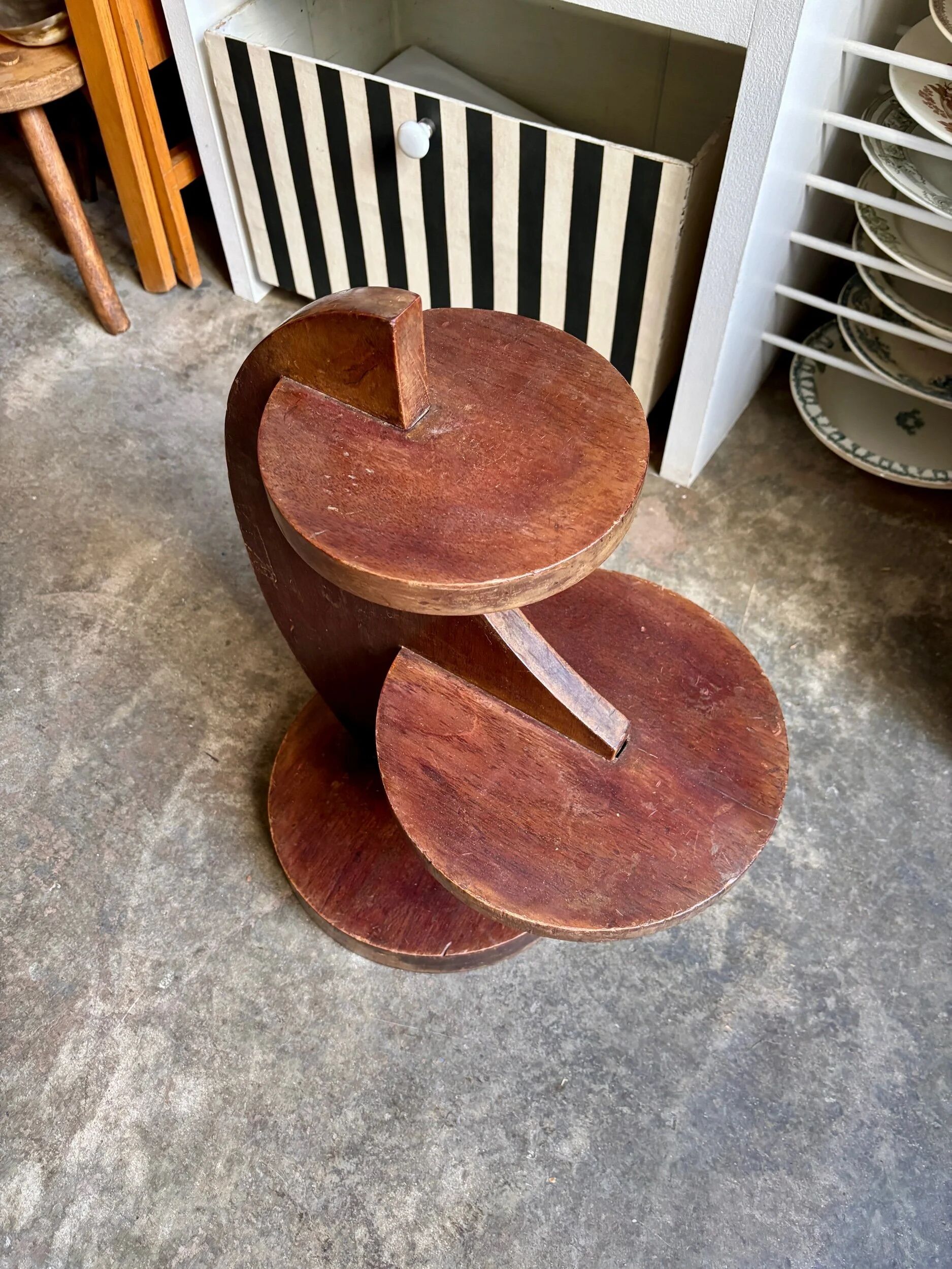 Side table, dark wood accent table 41 x 30 cm
