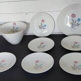 Lot of 8 Vintage Ceranord Saint-Amand Aster Tableware from the 1950s-60s.
