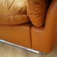Orange leather sofa, Space Age design, 1960s, production: Italy