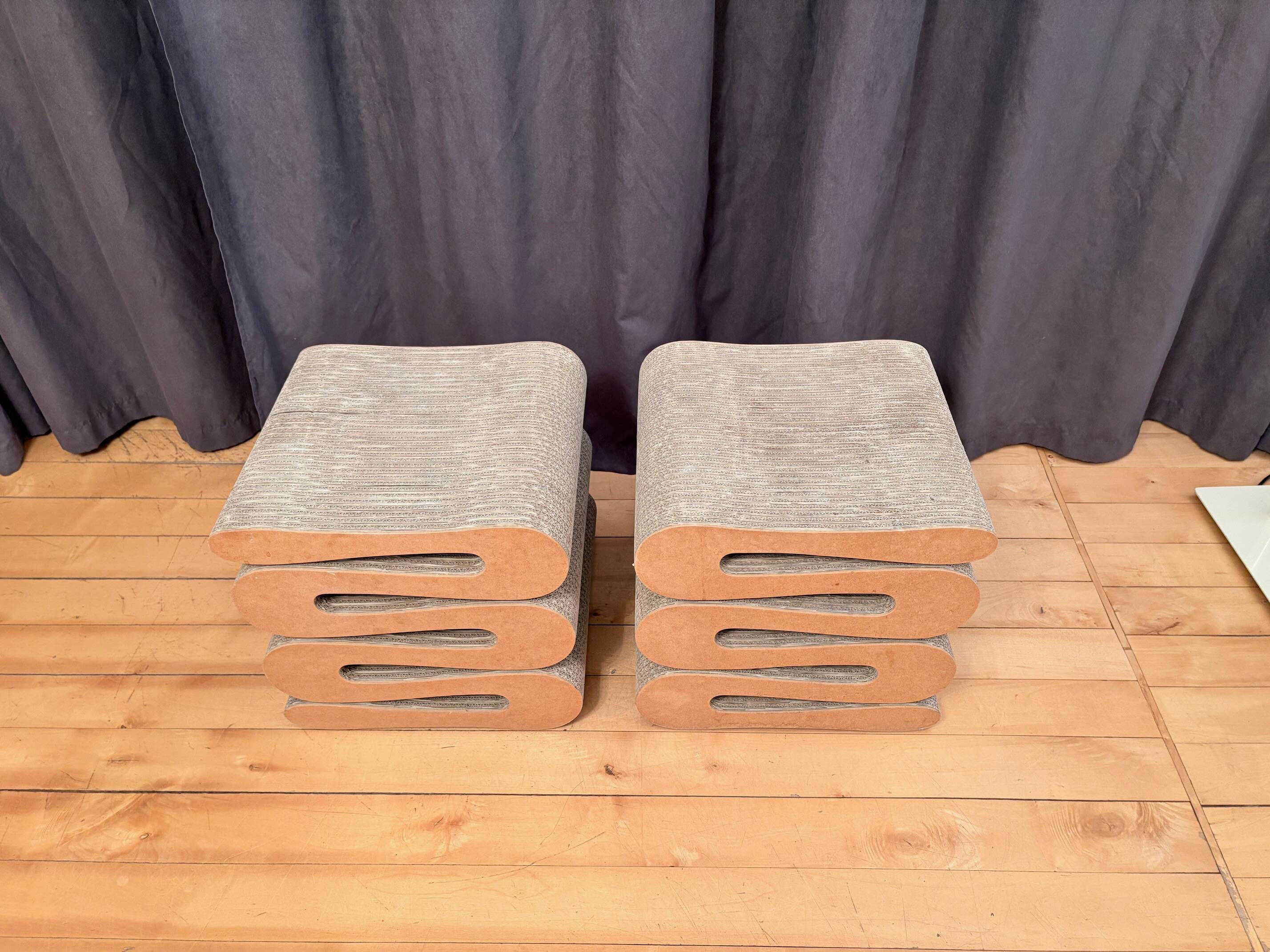 Pair of Wiggle Stools by Frank Gehry, Vitra, 1990s