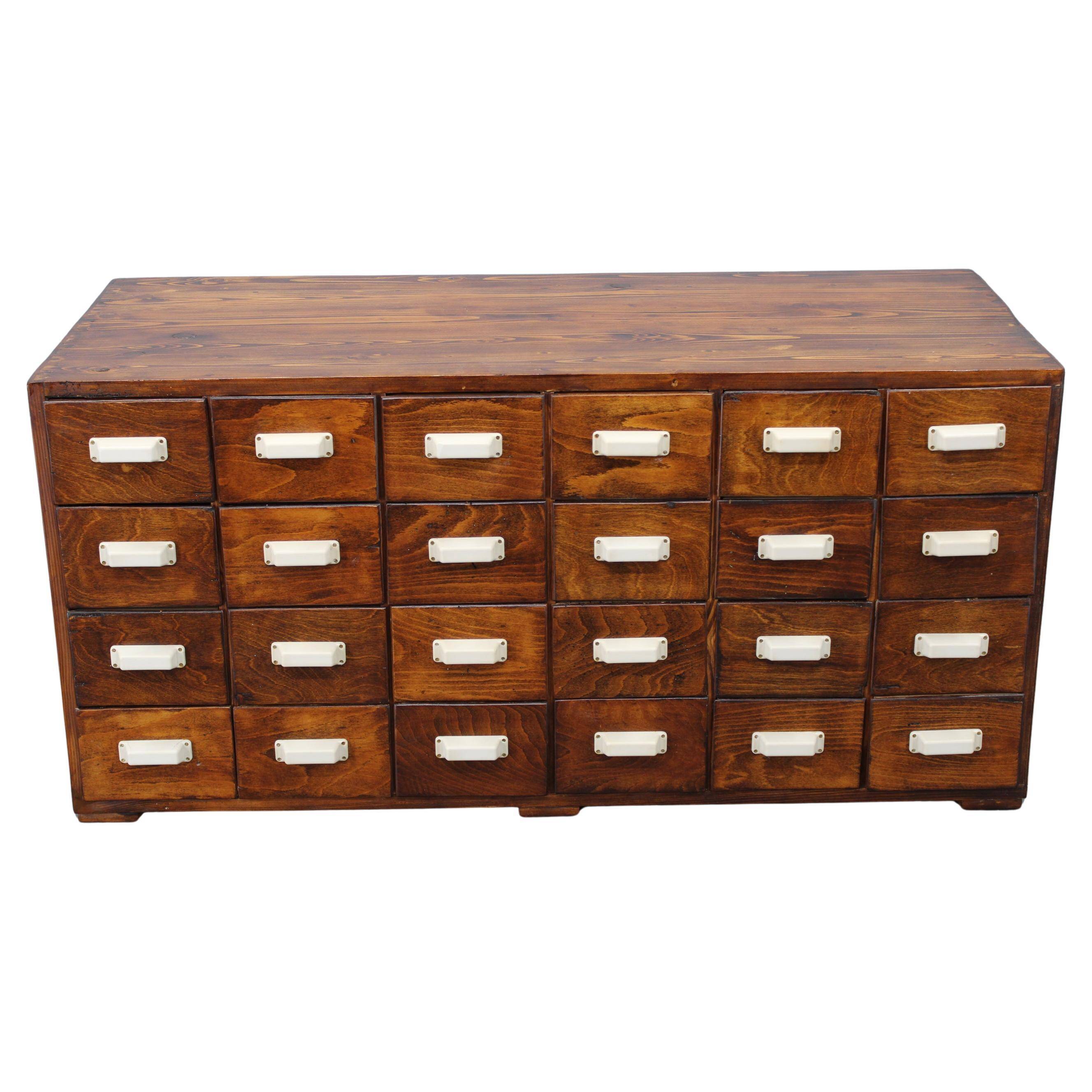 1940s Czechoslovak industrial bank drawer cabinet