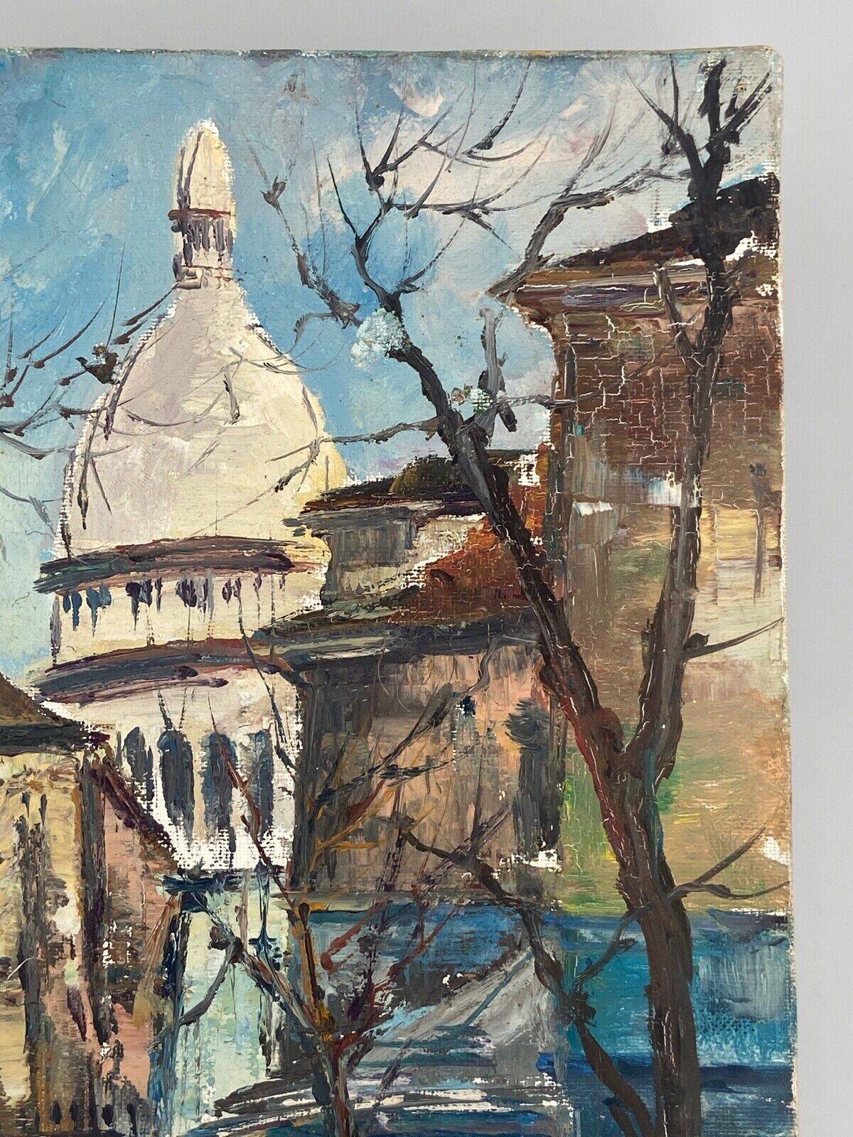 Oil on panel by Gino Milani Paris Saint-Pierre de Montmartre 1975