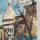Oil on panel by Gino Milani Paris Saint-Pierre de Montmartre 1975