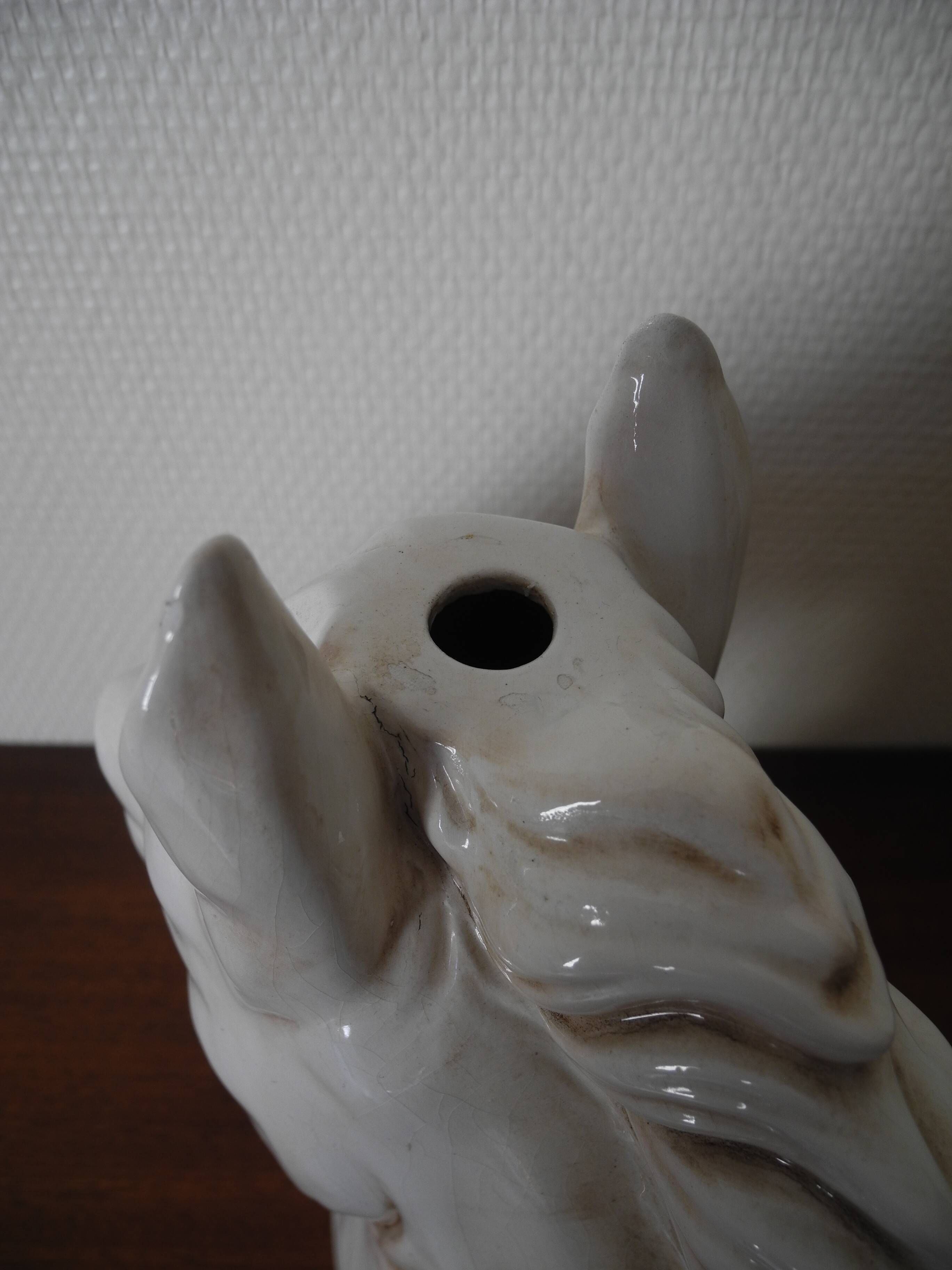 Ceramic horse head lamp base vintage horse lamp base design 70s