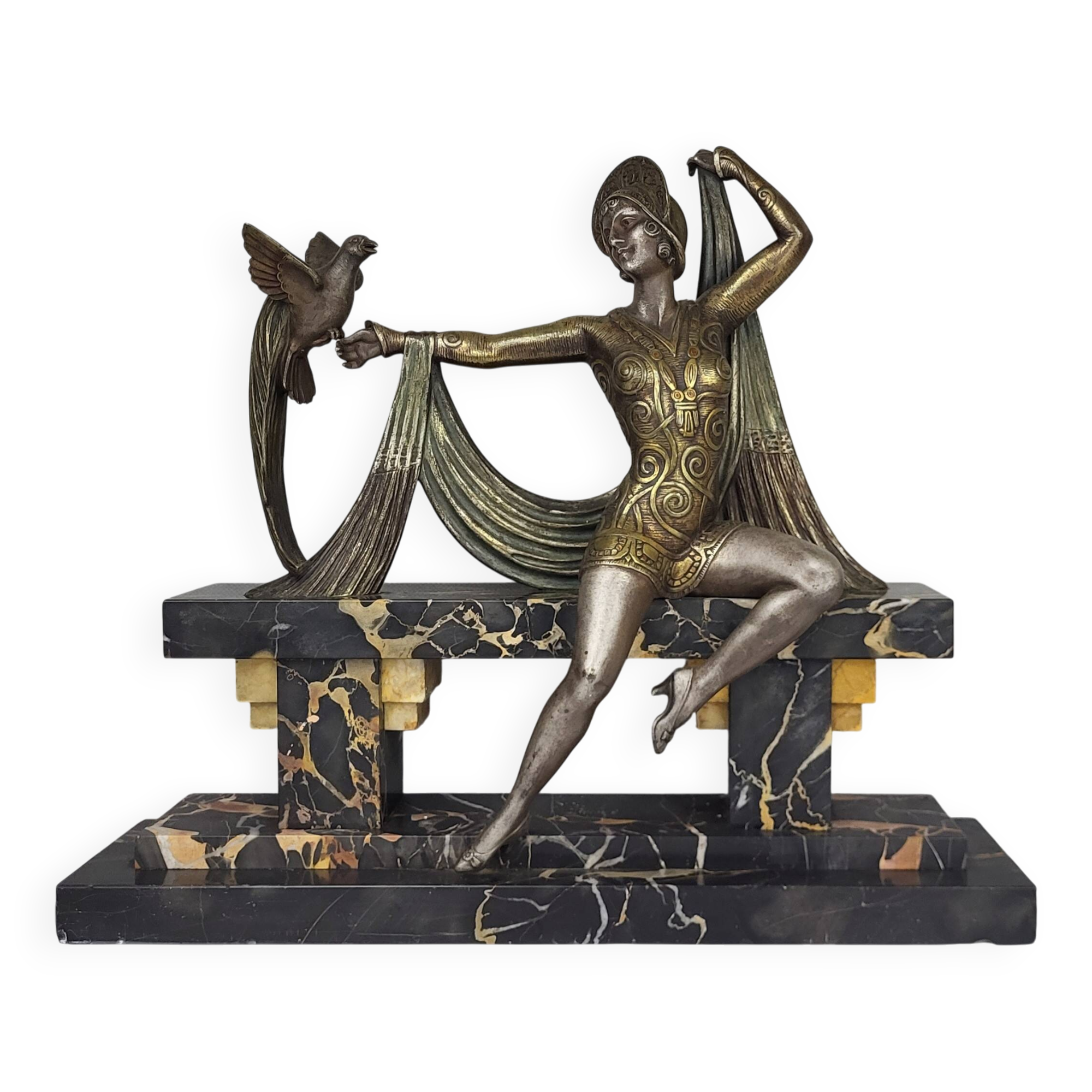 Art Deco bronze sculpture signed H. Molins