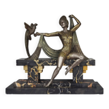 Art Deco bronze sculpture signed H. Molins
