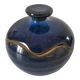 Midnight blue glazed stoneware box – workshop piece, signed