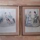 Set of 2 golden frames old engraving "Petit courier des Dames" "journal des Demoiselles"