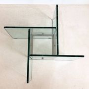 Square crystal glass coffee table, Italy 1970s