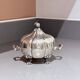 Antique Decorative Caviar Dish Caviar Serving, Silver Quadruple Plate Lid, Spoon