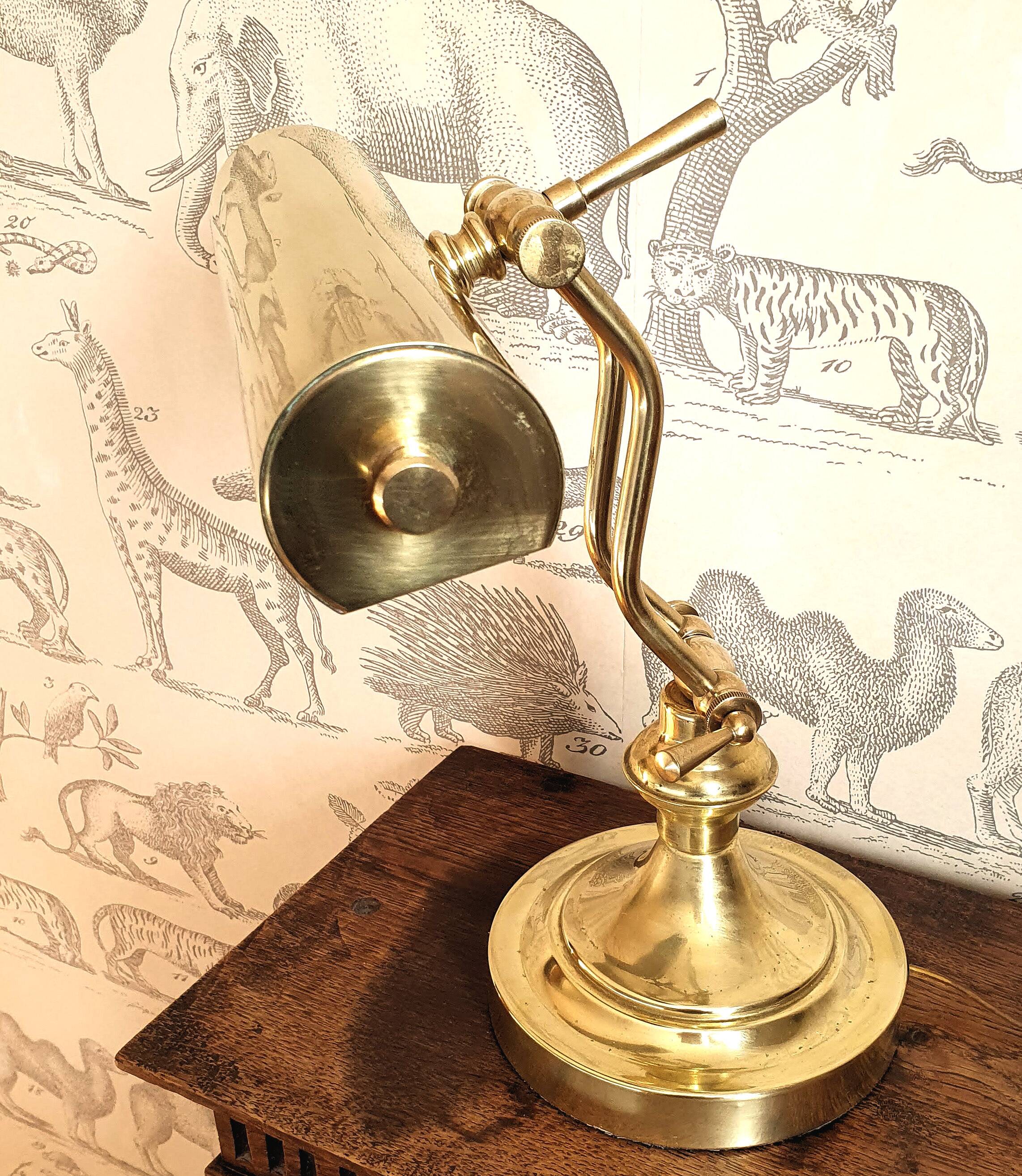 Brass notary or banker lamp
