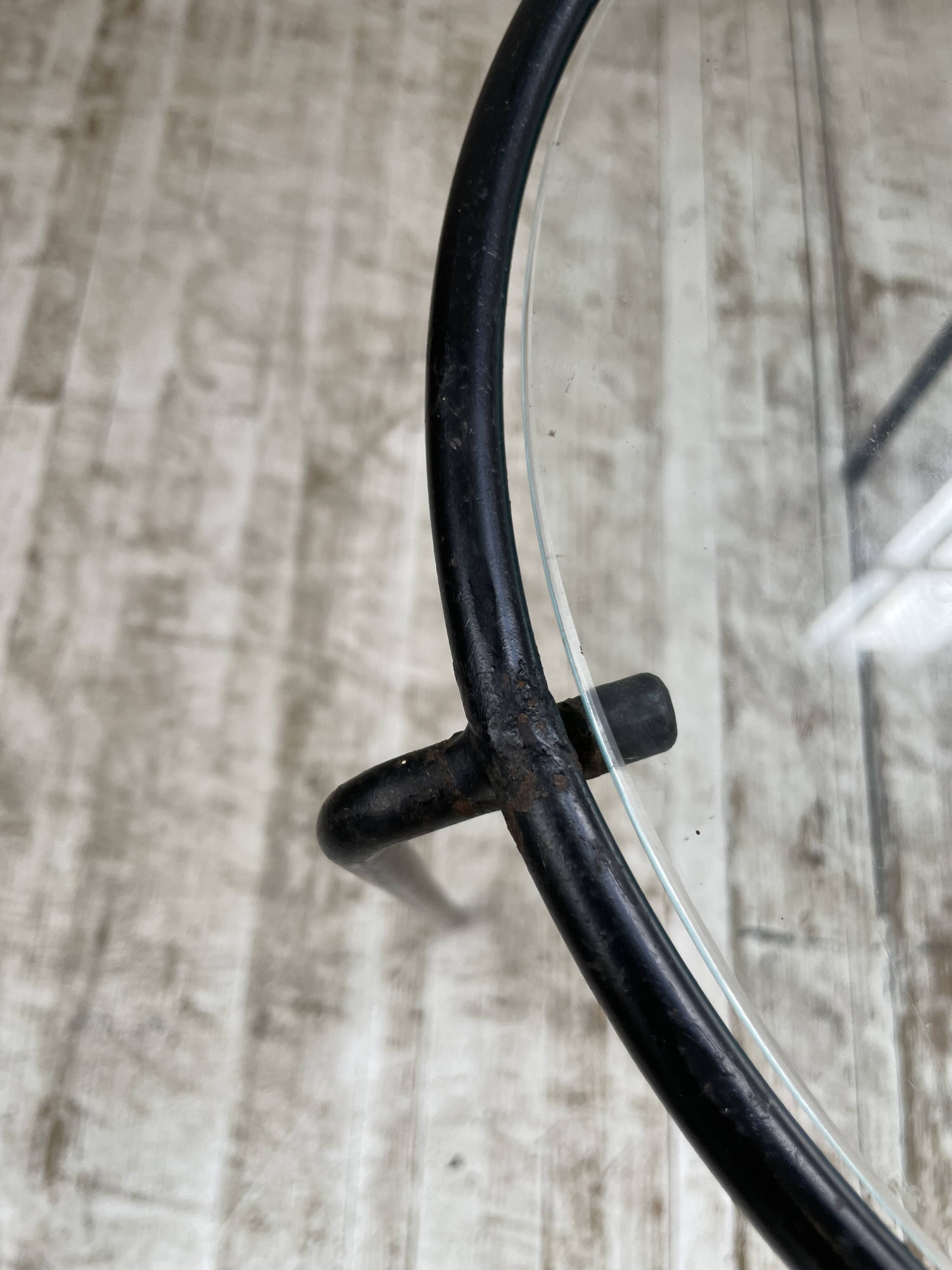 50s metal and glass nesting coffee tables