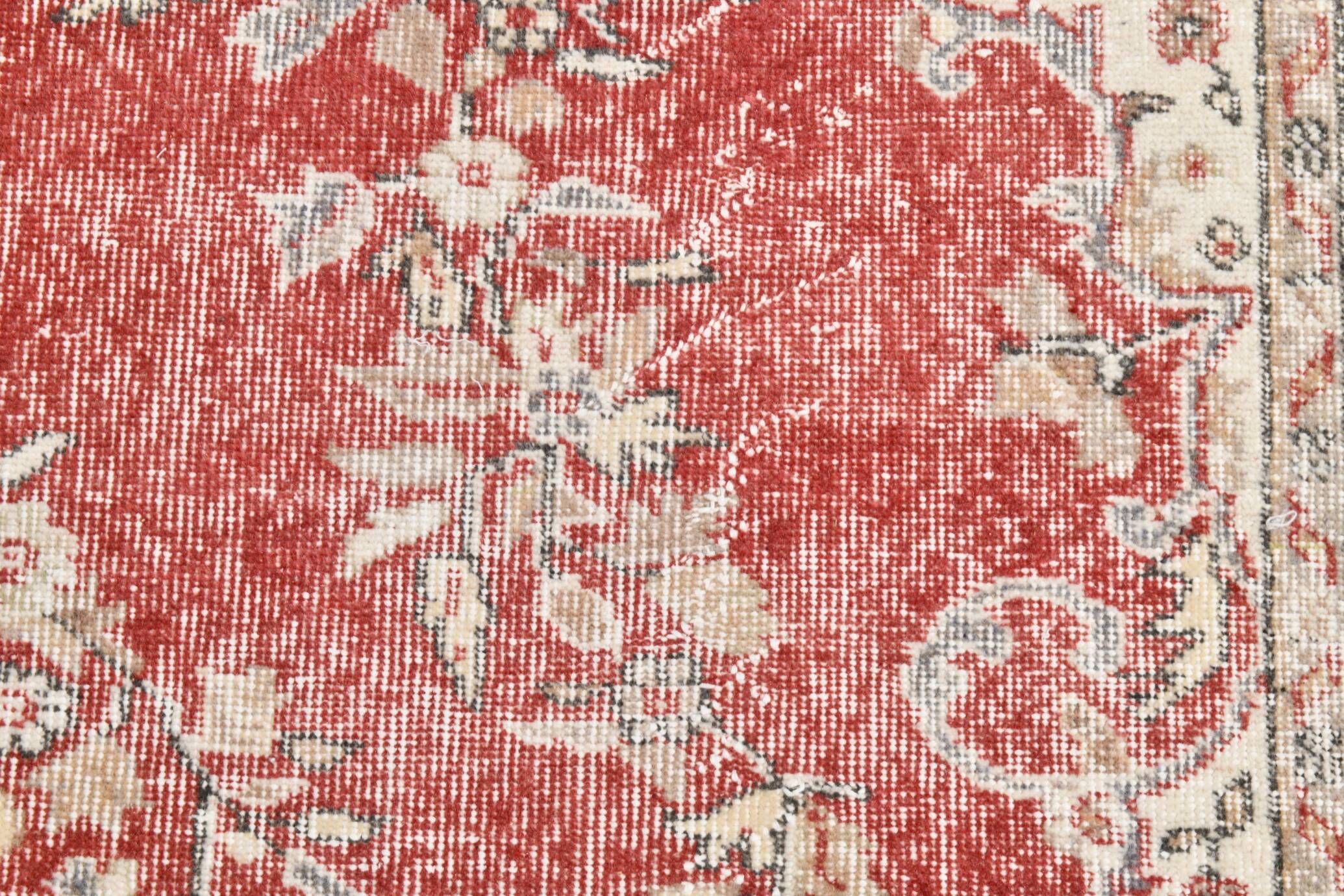 7x10 Faded Red Area Vintage Persian Rug, 199x311 Cm