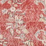 7x10 Faded Red Area Vintage Persian Rug, 199x311 Cm
