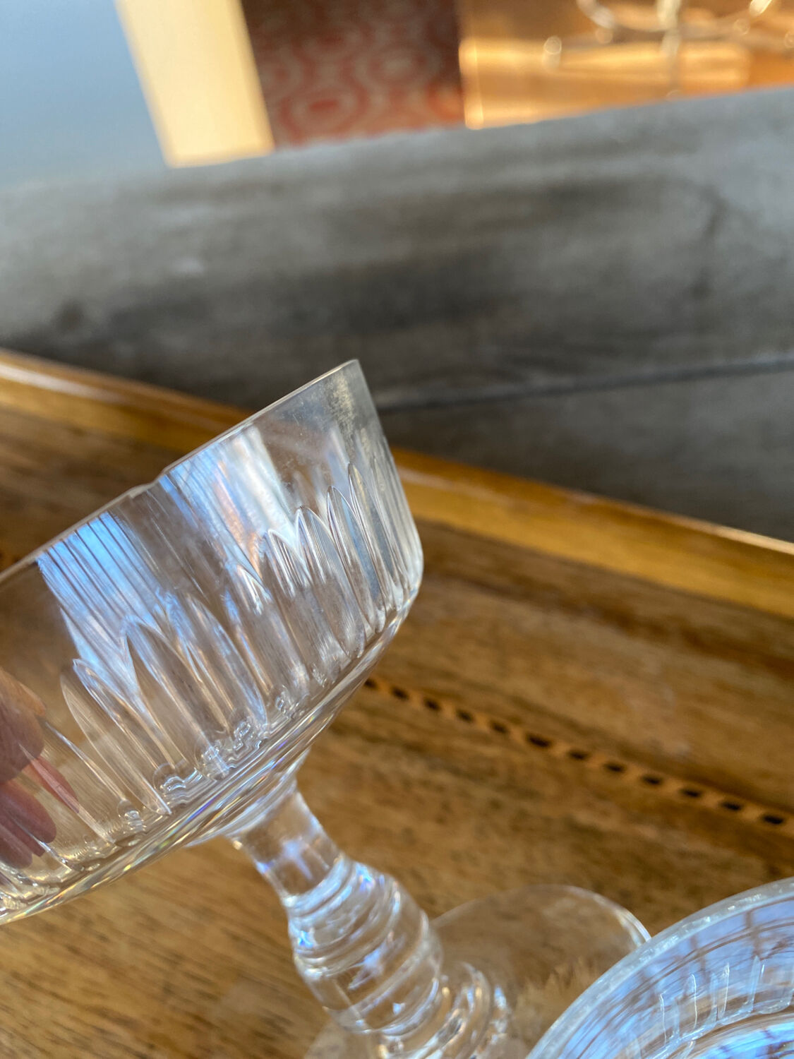 5 crystal champagne glasses