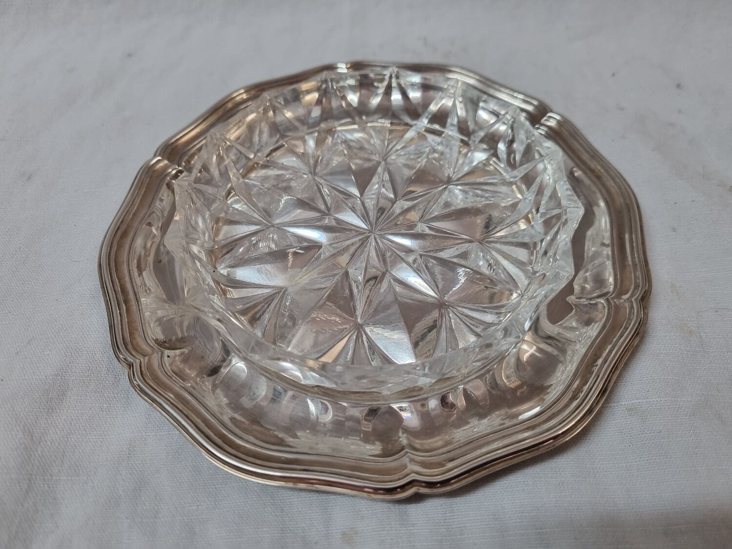 Silver metal butter dish, 1980