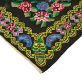 Handwoven Vintage Flatweave Black Kilim 216 cm