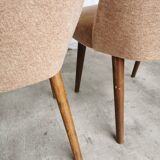 Set of 2 Vintage Mid-Century Lounge Chair: 1970s Yugoslavia, Pink Fabric